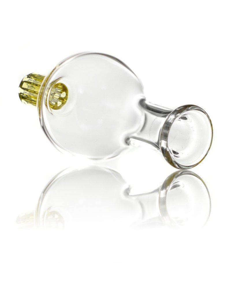 Bubble Carb Cap 30mm Clear w/ YELLOW Honeycomb Tip by Blazing Blue Glass