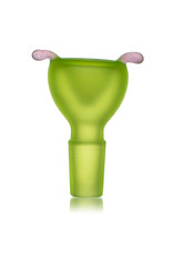 Sugar Matty 14mm Frosted Glass Green Classic Pig Slide by Sugar Matty's