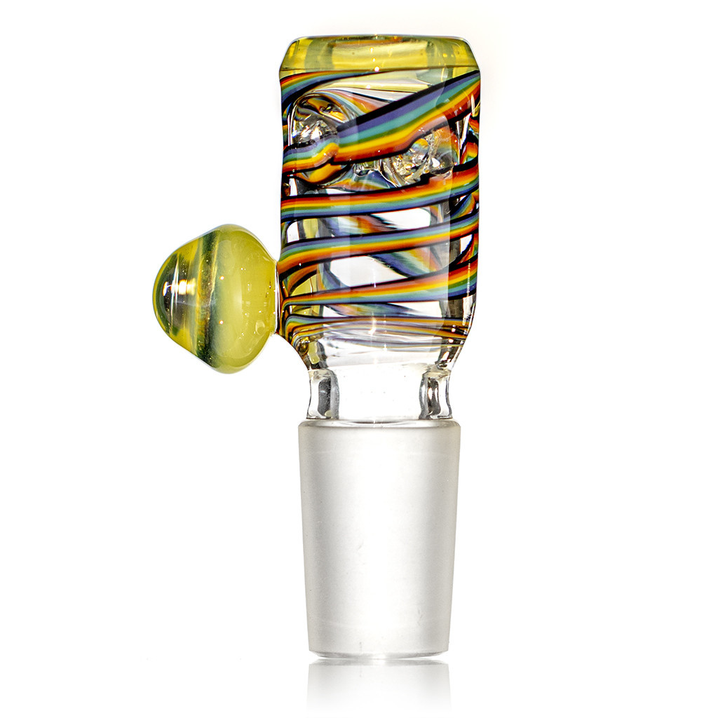 18mm Bong Bowl Slide with Marble Handle and 5Hole glass screen Witch DR