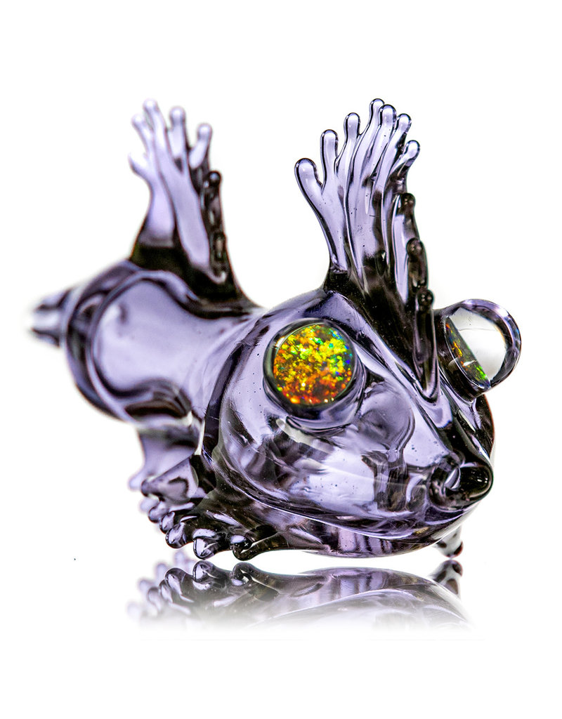 Holzhammer Glass Pipe Dry Potion CFL Reactive Glass Puffer Fish w/ Opal Eyes (A) by Holzhammer