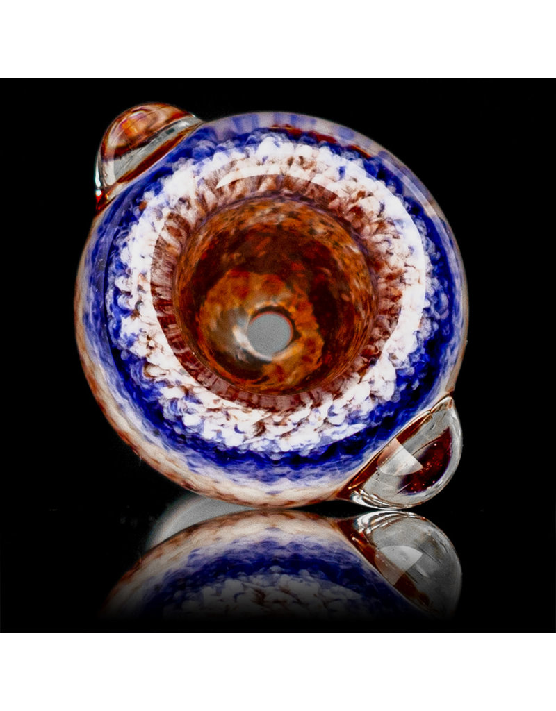 14mm Bong Bowl Slide Piece (G) CHERRY / STAR WHITE / HYACINTH Inside Out Colored Frit herbs by Chris Anton
