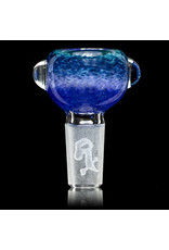 14mm Bong Bowl Slide Piece (i) HYACINTH / STAR WHITE / JADE / AQUA Inside Out Colored Frit herbs by Chris Anton