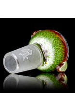 18mm Bong Bowl Slide Piece (J) STAR WHITE / JADE / CHERRY Inside Out Colored Frit herbs by Chris Anton