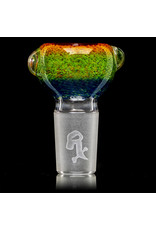 18mm Bong Bowl Slide Piece (M) MIDNIGHT / JADE / LAVA / CHERRY Inside Out Colored Frit by Chris Anton