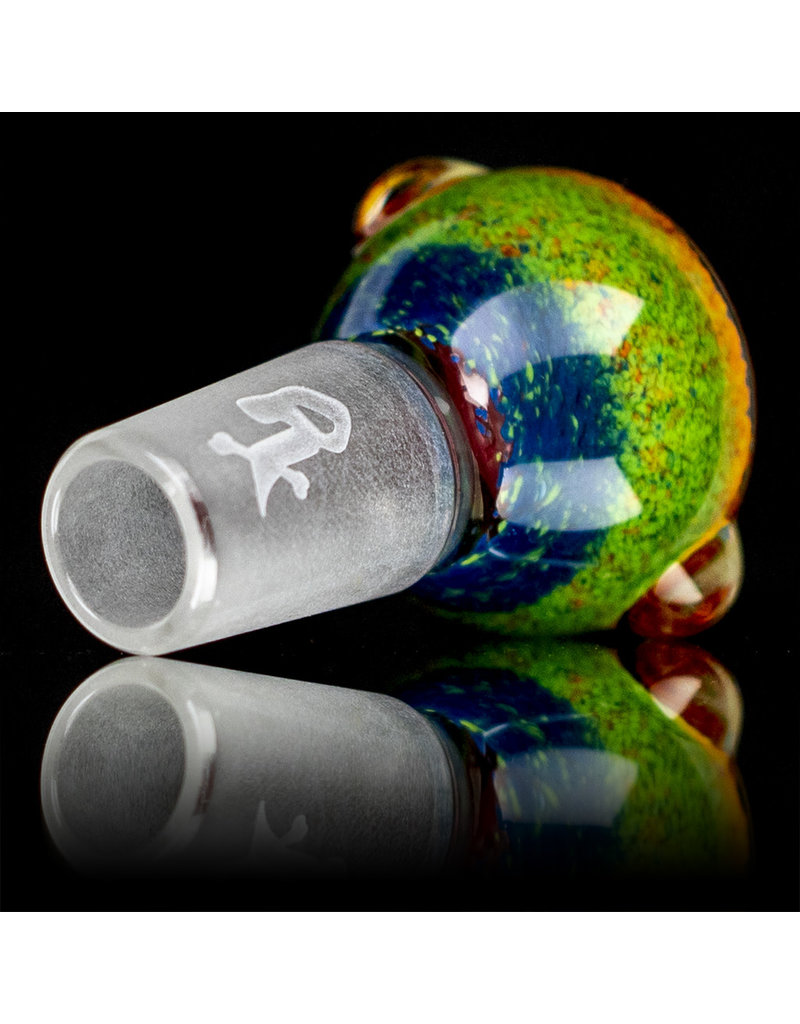 18mm Bong Bowl Slide Piece (M) MIDNIGHT / JADE / LAVA / CHERRY Inside Out Colored Frit by Chris Anton