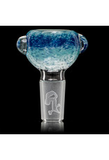 14mm Bong Bowl Slide Piece (N) STAR WHITE / MIDNIGHT Inside Out Colored Frit by Chris Anton