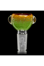 14mm Bong Bowl Slide Piece (O) JADE / LAVA / CHERRY Inside Out Colored Frit by Chris Anton