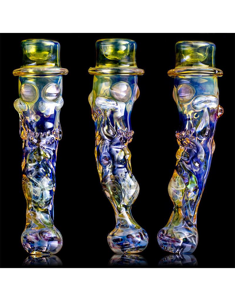 Bob Snodgrass 5" Glass Chillum Pipe DRY Chillum (A) by Bob Snodgrass SFG.2020