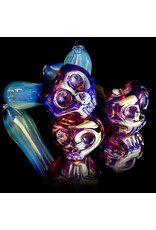 Colorado Glass Company Gold & Silver Fume Skull Pipe CGC