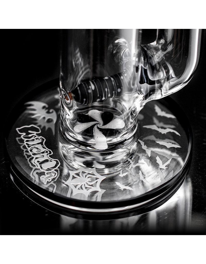 Witch DR 18mm 44x4 15" Engelmann Black Birch Heady Topper Jack Glass Water Bong (B) with Matching Slide by Witch Dr Studio