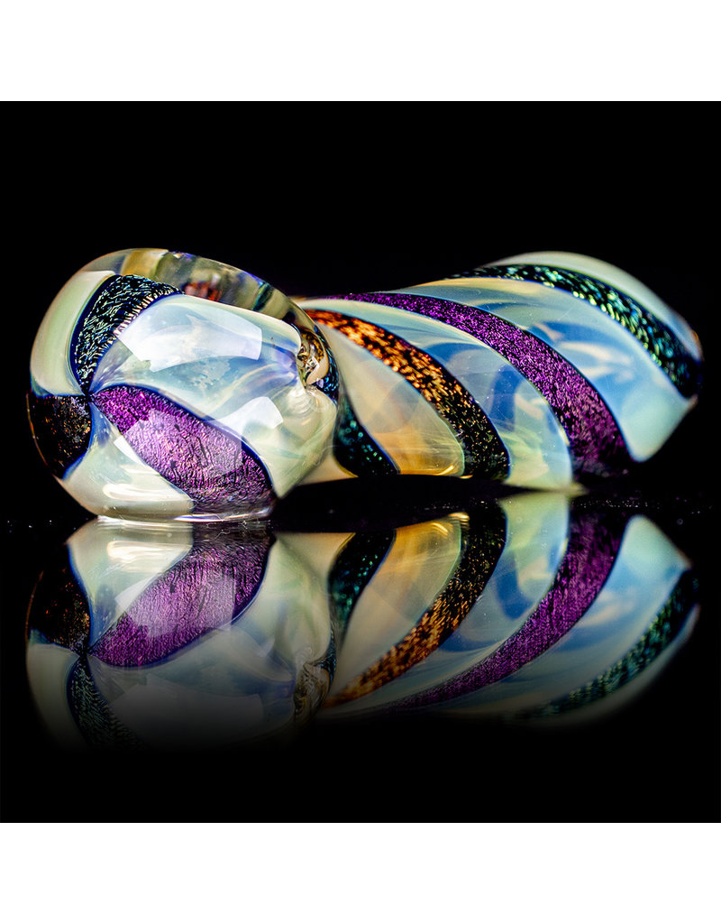 4" Glass Pipe Fumed Dichro Twist Spoon by California Glass