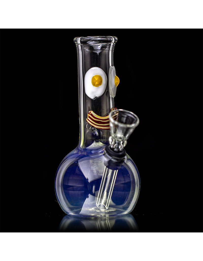 5" Glass Water Pipe Mini Tube Grommeted Bong By H2O Glass Wake N Bacon