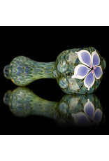 4" Glass Dry Pipe Pinwheel Flower Spoon by Cherry City Glass (A)