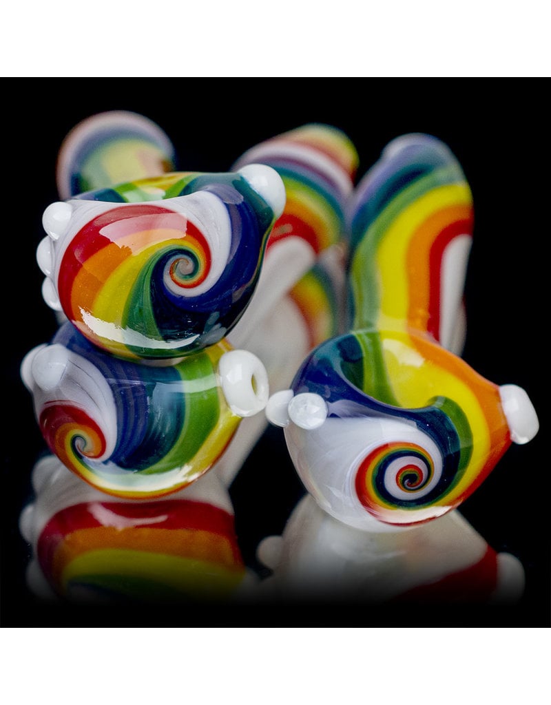 4" Glass Dry Pipe Color Stripes Pipe over Clear by KC Glass
