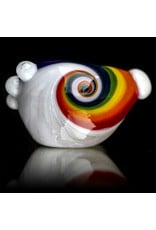 4" Glass Dry Pipe Color Stripes Pipe over Clear by KC Glass