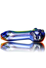 4" Glass Dry Pipe Color Stripes Pipe over Cobalt by KC Glass