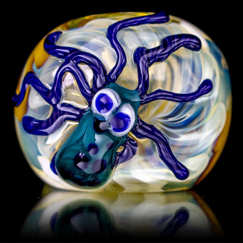 Glass Pipe 3 silver fumed octopus