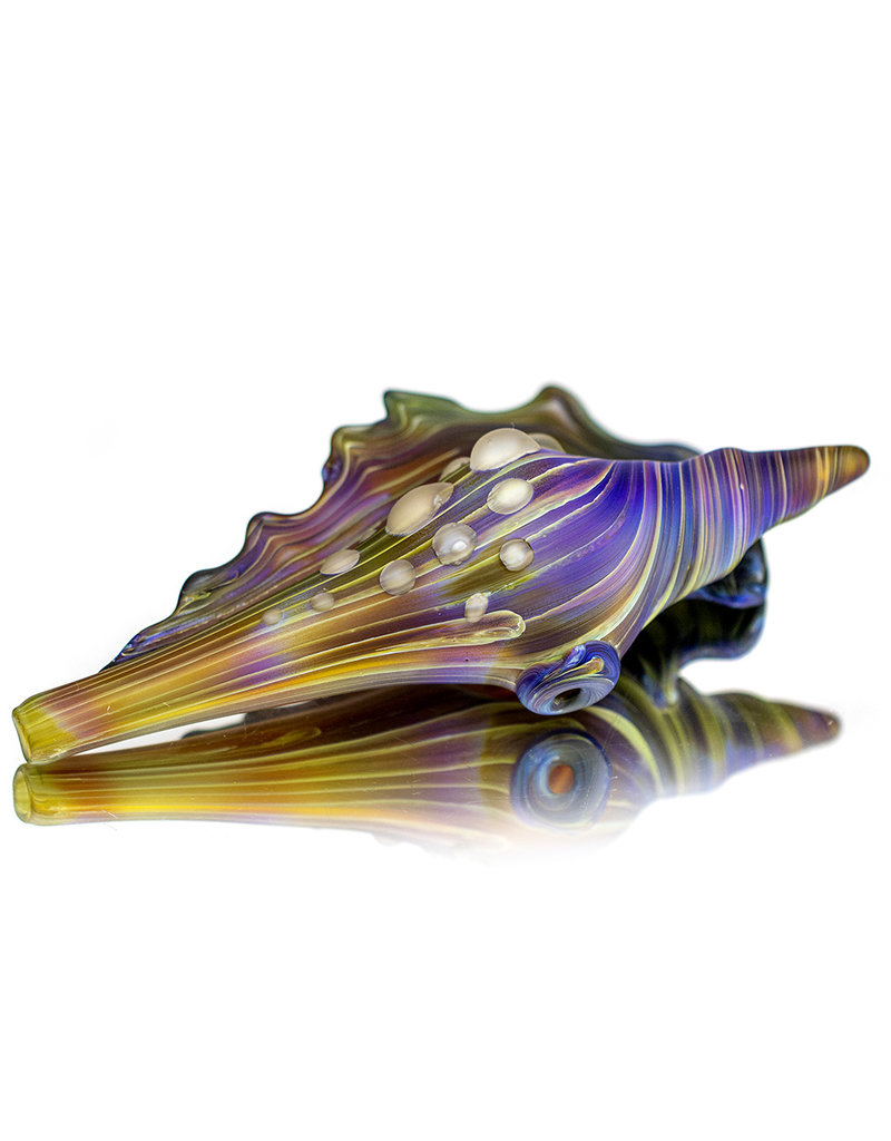 Christina Cody 6" Glass Dry Pipe Frosted Glass PURPLES (D) Seashell by Christina Cody