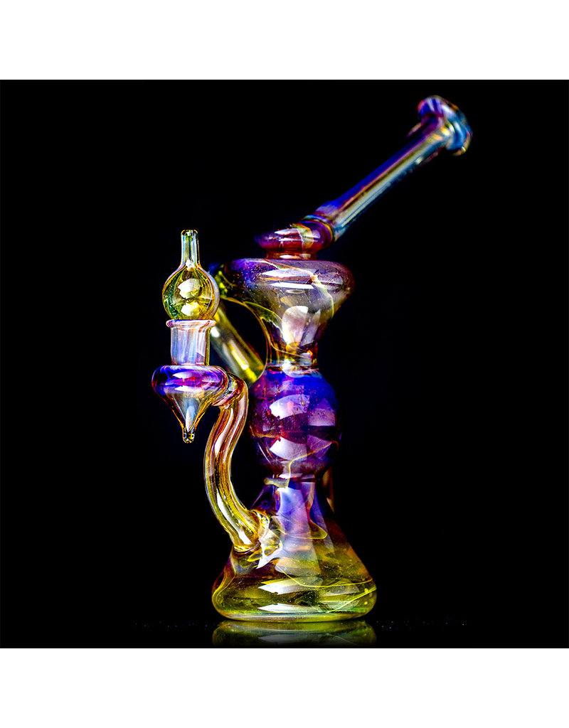 10mm 8" Pink Mai Tai Klein Recycler Dab Rig with matching slide by Mohawk