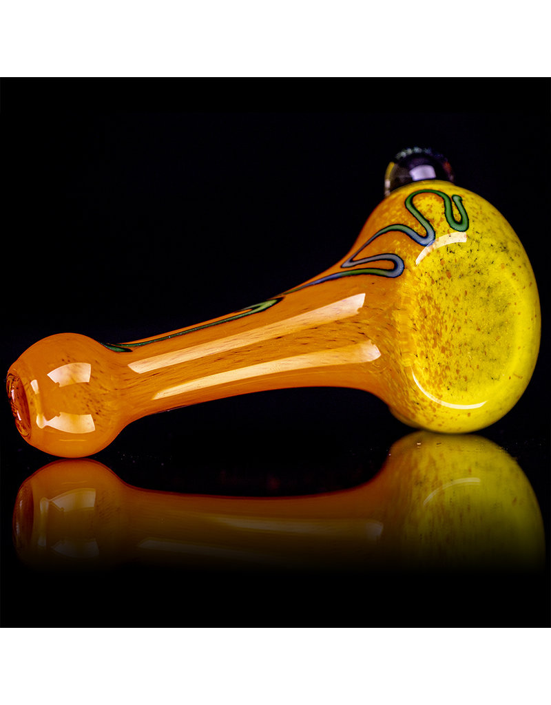 5" Glass Dry Pipe Frit with Dichro Glass Accents (G) by BH Glass