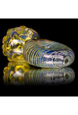 4" Glass Pipe Dry Donut Pipe Fume with Green Accents by B6