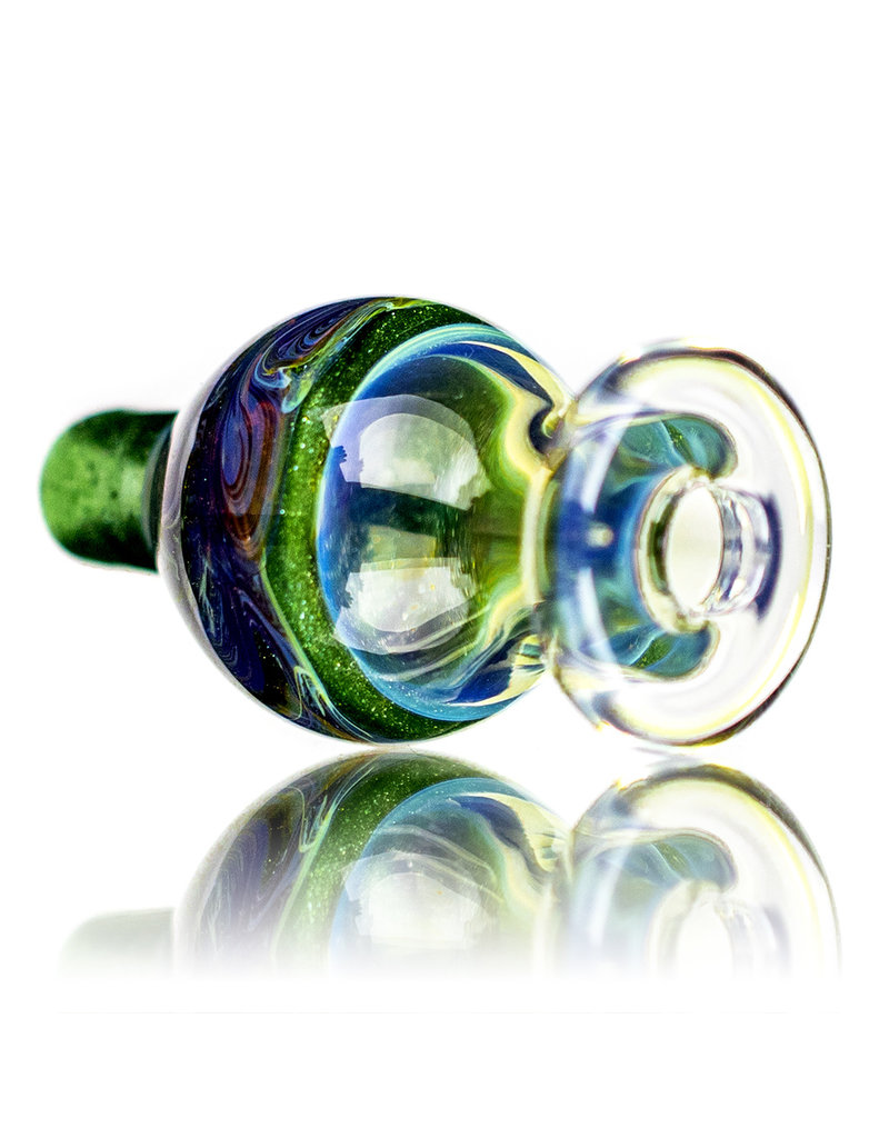 25mm Marbled Glass Bubble Carb Cap by Messy Glass (G) Mystery Adventurine