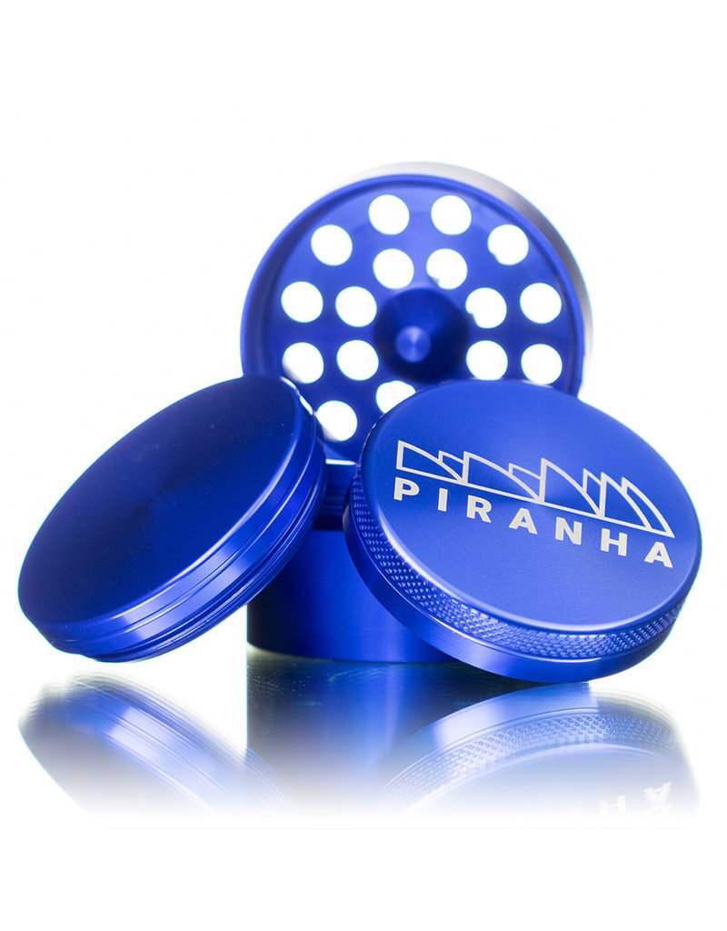 4 Piece 2.5 Anodized Aluminum Blue Grinder Piranha - Witch DR