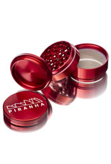 4 Piece 2.5" RED Anodized Aluminum Grinder by PIRANHA