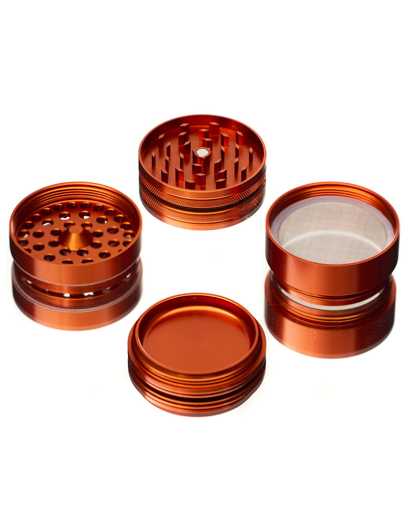 4 Piece 2.5" Anodized Aluminum Blue Grinder Piranha Witch DR