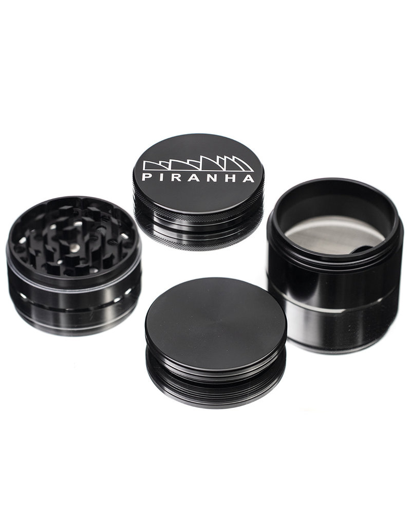4 Piece 3.0" Anodized Aluminum Black Grinder Piranha Witch DR