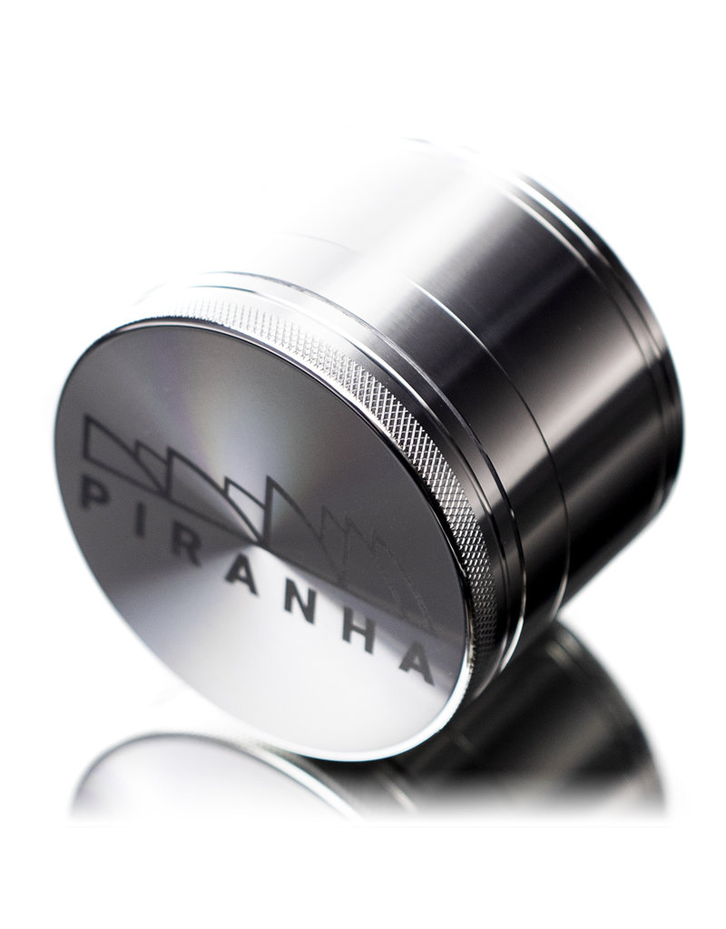4 Piece 3.0" Anodized Aluminum Silver Grinder Piranha Witch DR