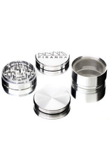 4 Piece 3.0" SILVER Anodized Aluminum Grinder by PIRANHA