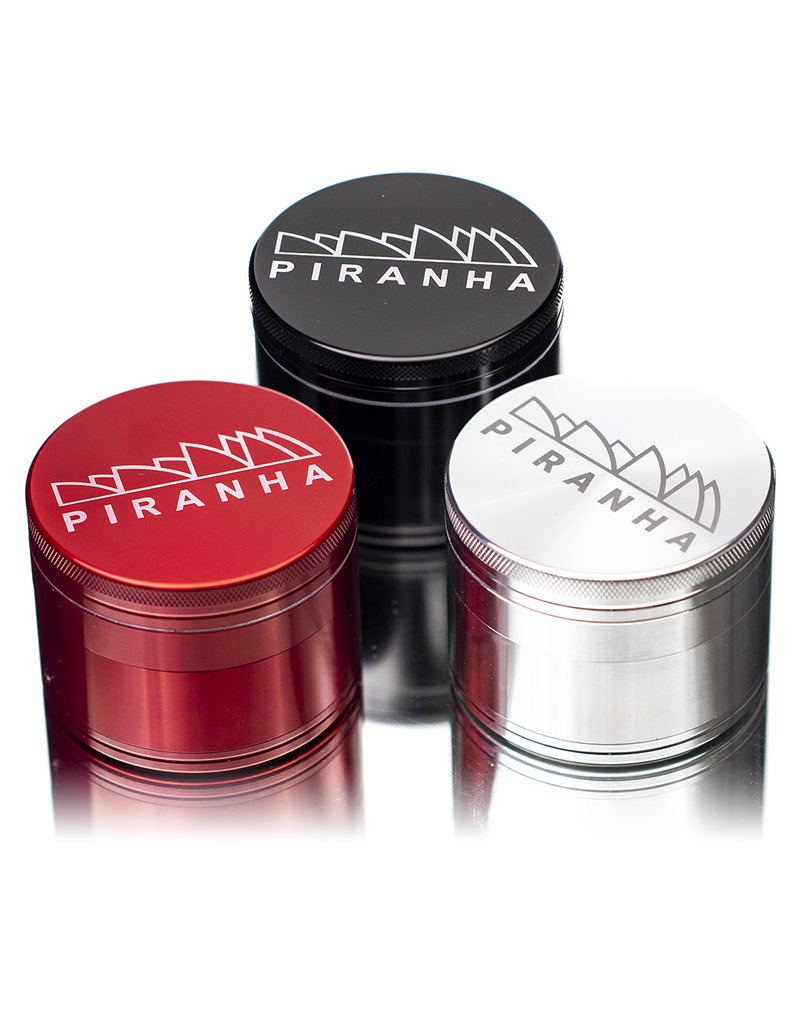 4 Piece 3.0" RED Anodized Aluminum Grinder by PIRANHA