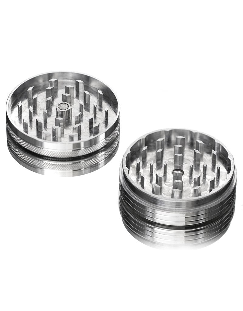 2 Piece 3.0" SILVER Anodized Aluminum Grinder by PIRANHA