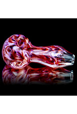 4" RED SWIRL Glass Dry pipe by California Glass