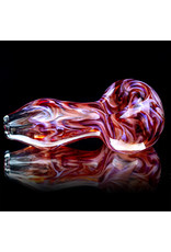 4" RED SWIRL Glass Dry pipe by California Glass