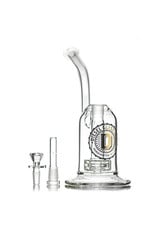 Diesel 10" 75x5mm Bubbler Rig with Barrel Perc, matching Ashcatcher and Slide by Diesel Glass