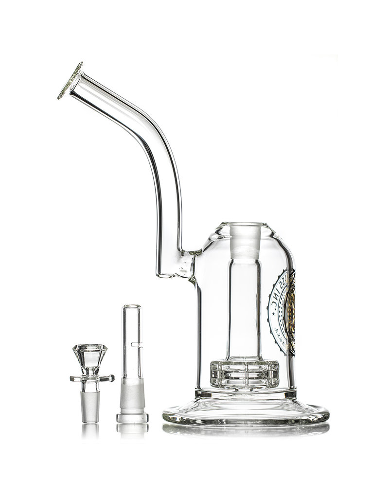 Diesel 10" 75x5mm Bubbler Rig with Barrel Perc, matching Ashcatcher and Slide by Diesel Glass