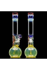 16" 50x5 Glass Water Bong STEAL YOUR FACE Mini Phat Mamma Fumer w/ Removable Downstem Matching Slide by Trident Glass