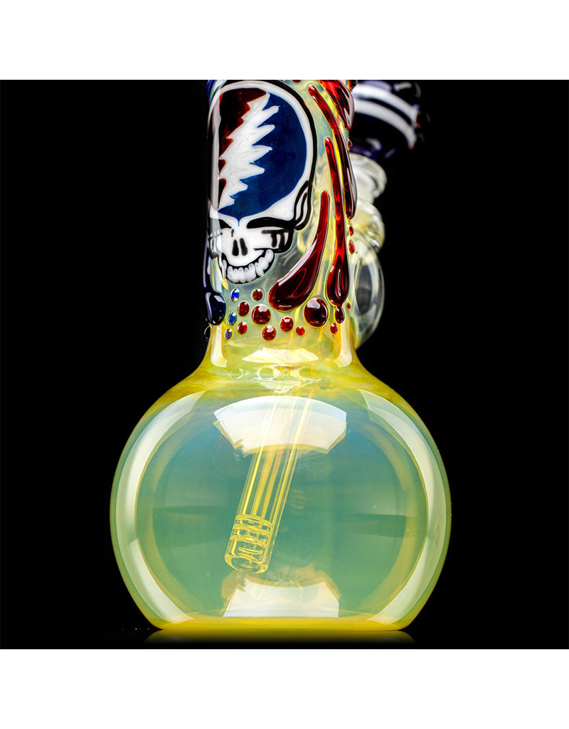 16" 50x5 Glass Water Bong STEAL YOUR FACE Mini Phat Mamma Fumer w/ Removable Downstem Matching Slide by Trident Glass