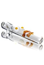 6" Glass Steamroller Pipe Wake N Bacon by BW Glass