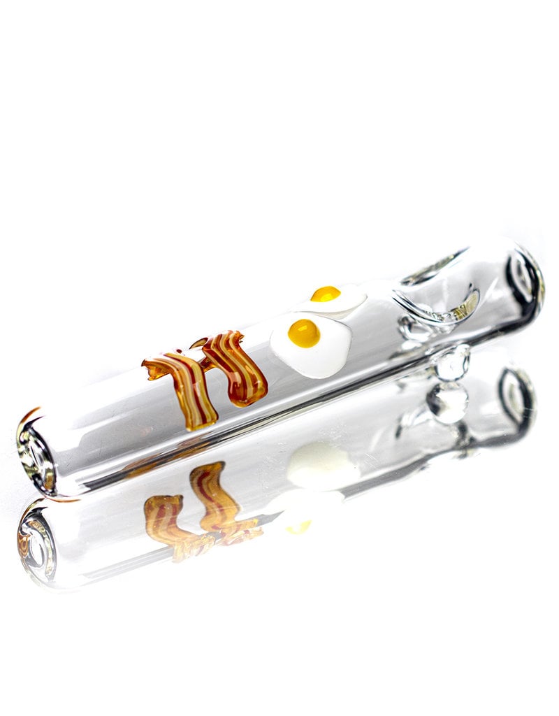 6" Glass Steamroller Pipe Wake N Bacon by BW Glass