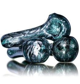 4" Glass Pipe Dry Unobtainium Swirl on LAKE by RG Glass