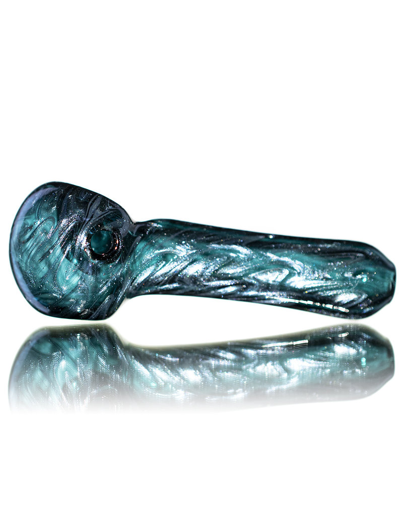 4" Glass Pipe Dry Unobtainium Swirl on LAKE by RG Glass