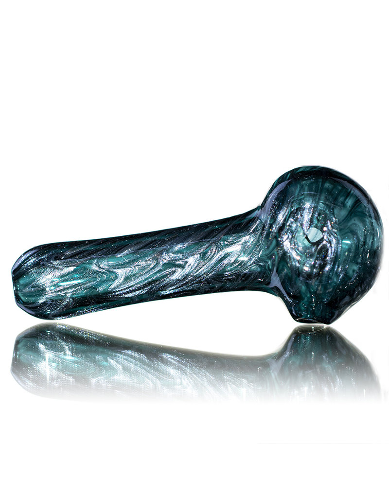 4 Glass Pipe Dry Unobtainium Swirl on GREEN by RG Glass - Witch DR