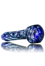 4" Glass Pipe Dry Unobtainium Swirl on COBALT by RG Glass