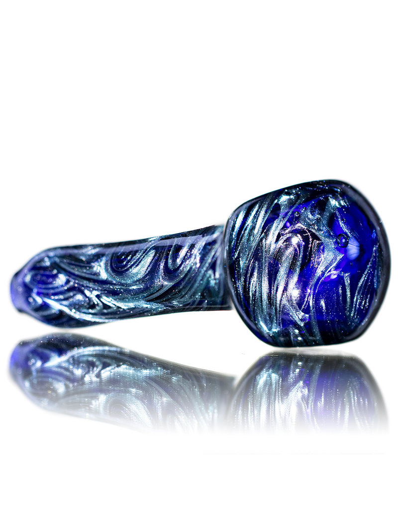 Cobalt, and Silver Meteorite Handmade Glass Tobacco Smoking Pipe