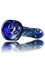 4" Glass Pipe Dry Unobtainium Swirl on COBALT by RG Glass