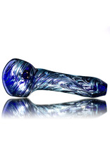 4" Glass Pipe Dry Unobtainium Swirl on COBALT by RG Glass