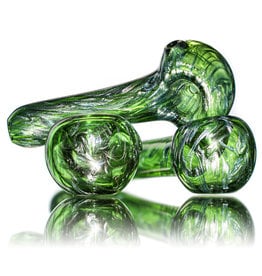 4" Glass Pipe Dry Unobtainium Swirl on GREEN by RG Glass